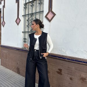 Conjunto denim sin mangas