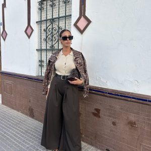 Pantalón palazzo marrón