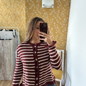 Jersey chaqueta burdeos