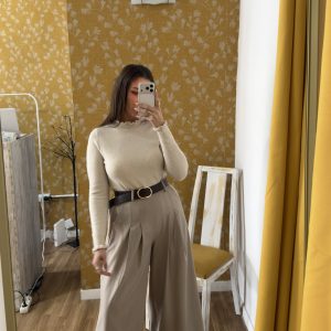 Pantalón fluido taupe