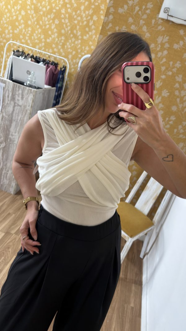 Top punto fino cruzado