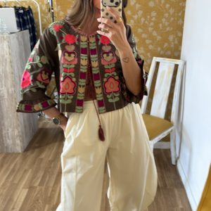 Pantalón ballon crema