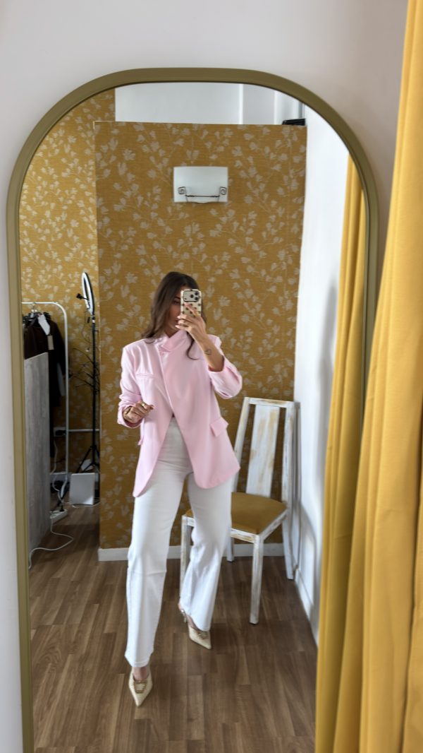 Blazer cruzada rosa