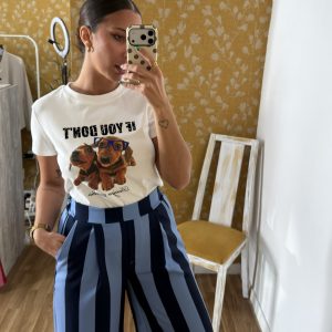 Pantalón fluido azul