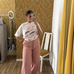 Pantalón fluido rosa