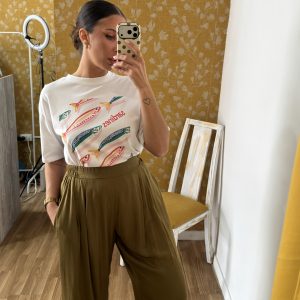 Pantalón satén verde