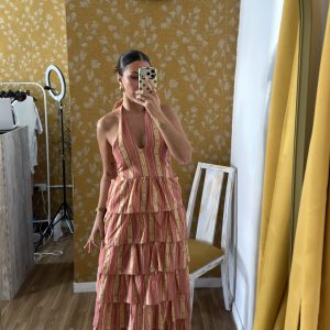 Vestido volante naranja