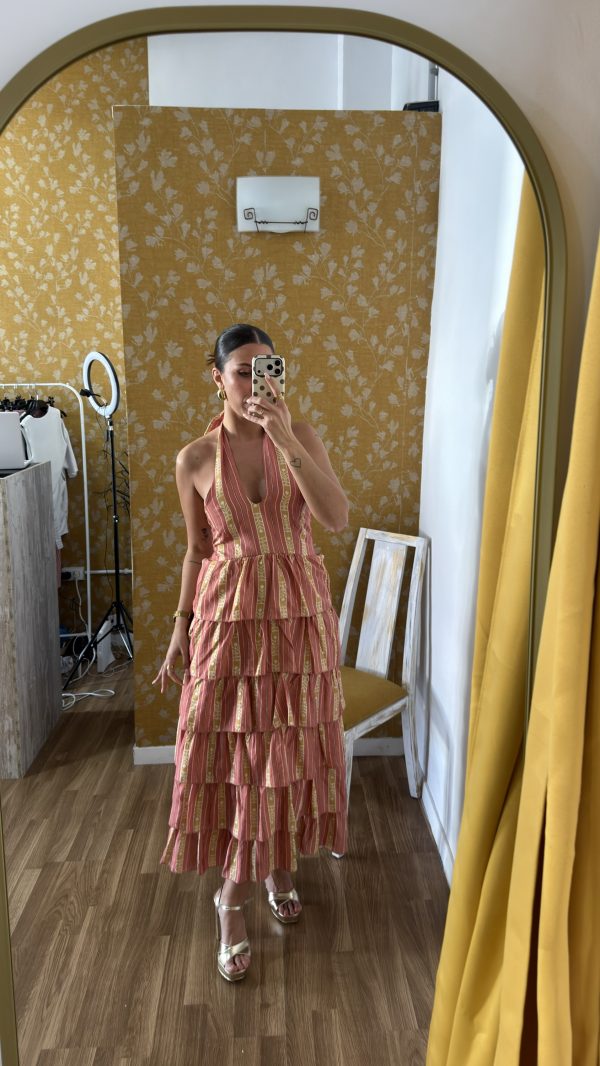 Vestido volante naranja