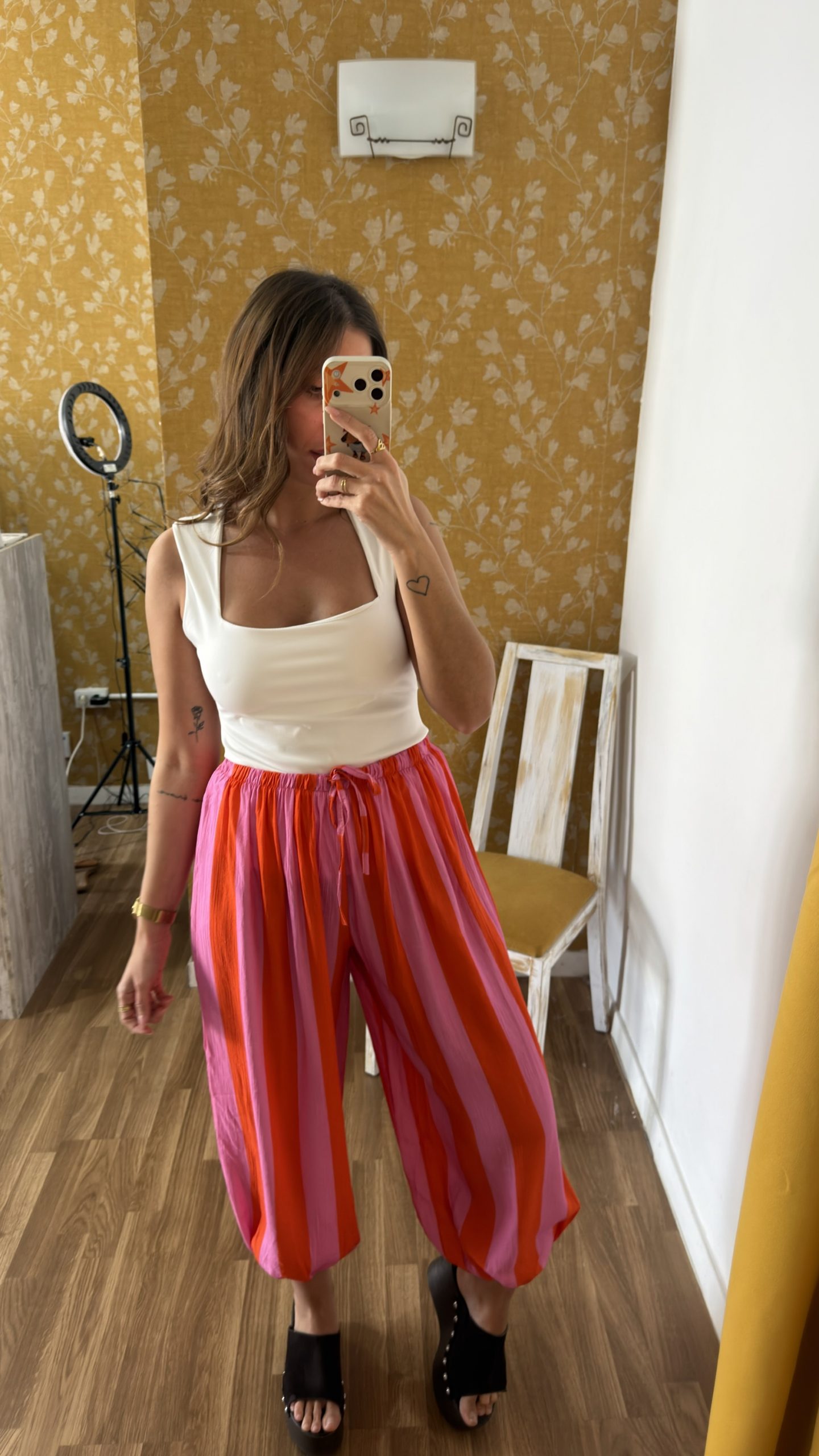Pantalón bombacho bambula rosa