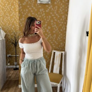 Pantalón bombacho raya