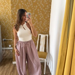 Pantalón Vichy rojo