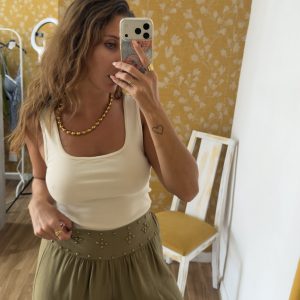 Camiseta algodón beige