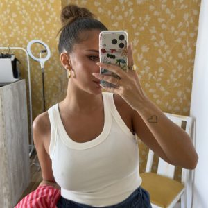 Camiseta canalé blanca