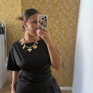 Camiseta frunce negra