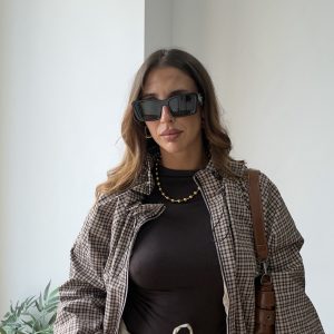Chaqueta cuadros oversize