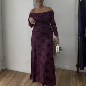 Vestido cuello barco flores